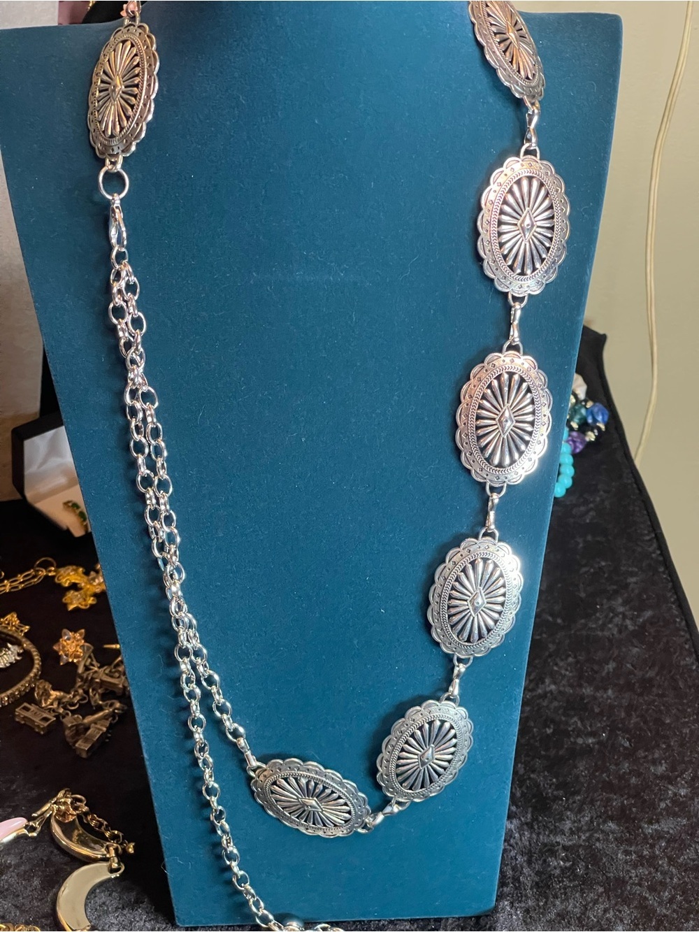 Western style metal belt